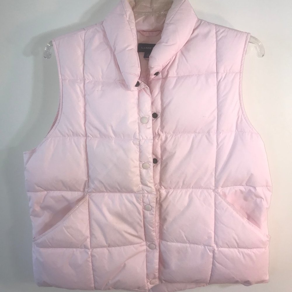 Pink Lands End Down Vest